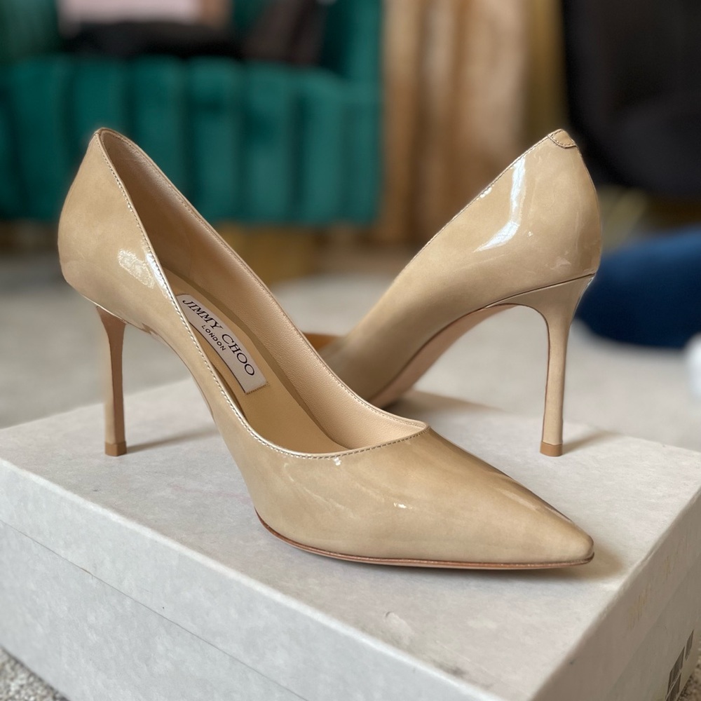 Brand new Jimmy Choo womens pumps Romy 85 size 38.5 color nude